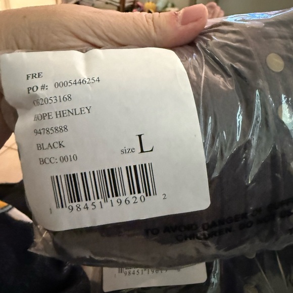 Free People We The Free Hope POINTELLE Henley Charcoal Black Top NWT M L XL - Picture 9 of 15